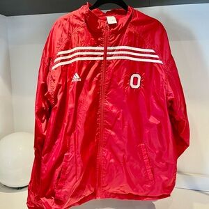 Vtg look Adidas Mens XL Striped Ohio State Buckeyes Full Zip windTrack Jacket